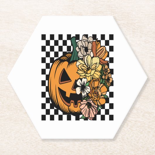 Floral Pumpkin Untersetzer (Vorderseite)