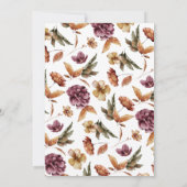 Floral Pumpkin Wedding Einladung (Rückseite)