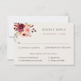 Floral Pumpkin Wedding RSVP Response Card Einladung