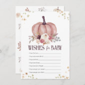 Floral Pumpkin Wünsche für Baby\, Nun Wünsche Mitteilungskarte (Vorne/Hinten)