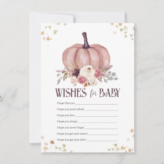 Floral Pumpkin Wünsche für Baby\, Nun Wünsche Mitteilungskarte (Vorderseite)
