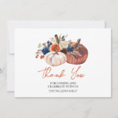 Floral Pumpkins autumn Thank you card Dankeskarte (Vorderseite)