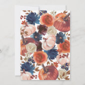 Floral Pumpkins autumn Thank you card Dankeskarte (Rückseite)