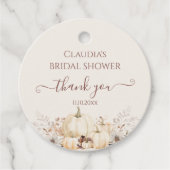 Floral Pumpkins Fall Brautparty Danke Geschenkanhänger (Vorderseite)