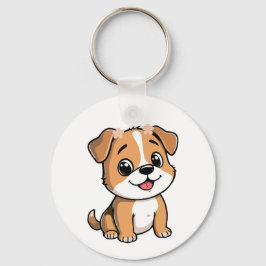 Floral Puppy Keychain – Cute Dog Schlüsselanhänger