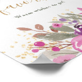 Floral Purple Gold Winter favors bridal shower Poster (Ecke)