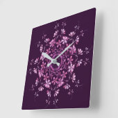 Floral purple mandala. quadratische wanduhr (Winkel)