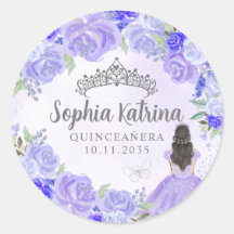 Floral Purple Princess Quinceanera Birthday Favor