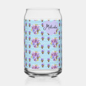 Floral Purple Viola Blue Lilac Pansy Womans Name Dosenglas (Rückseite)