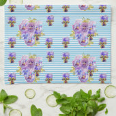 Floral Purple Viola Blue Lilac Pansy Womans Name Geschirrtuch (Gefaltet)