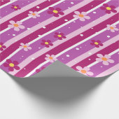 Floral Purple Wrapping Paper Geschenkpapier (Ecke)
