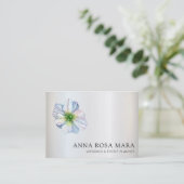 *~* Floral QR Blume Regenbogen Weißer Anemon Visitenkarte (Stehend Vorderseite)