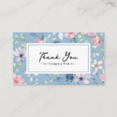 Floral QR Code Business Thank You Card Insert Visitenkarte (Vorderseite)
