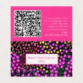 Floral QR Code Faltbare Visitenkarte Scannable Visitenkarten (Außenseite Aufgefaltet)