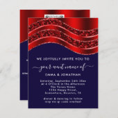 Floral QR Code Glitzer Burgundy Red Blue Navy (Vorne/Hinten)