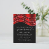 Floral QR Code Glitzer Burgundy Red Schwarz-weiß (Stehend Vorderseite)
