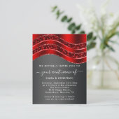 Floral QR Code Glitzer Burgundy Rote Rose Grau (Stehend Vorderseite)