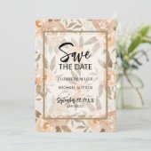 Floral QR Code Hochzeitssache speichern das Datum Save The Date (Stehend Vorderseite)