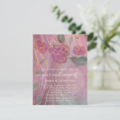 Floral QR Code Marsala Burgundy Gold Pink (Stehend Vorderseite)