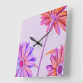 floral quadratische wanduhr (Winkel)