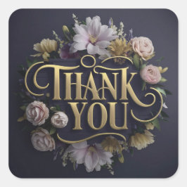 floral quadratischer aufkleber