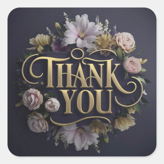 floral quadratischer aufkleber (Vorderseite)