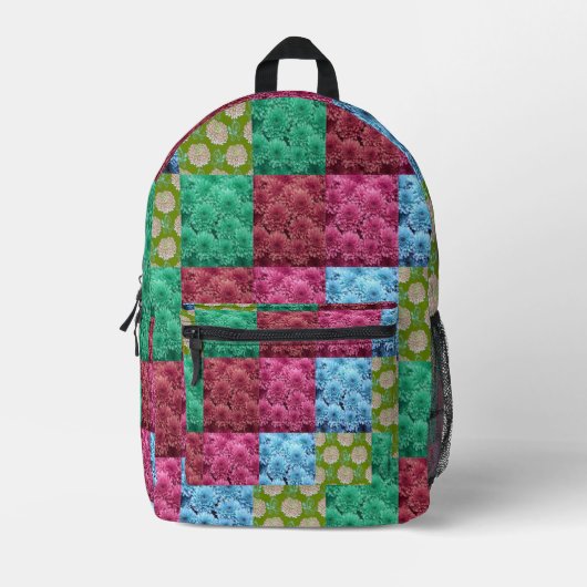 floral quilt design bedruckter rucksack (Vorderseite)