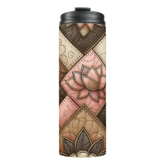 Floral Quilted Patchwork Pattern Design Thermosbecher