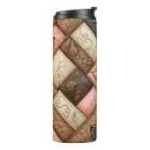 Floral Quilted Patchwork Pattern Design Thermosbecher (Nach links gedreht)
