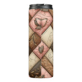 Floral Quilted Patchwork Pattern Design Thermosbecher (Rückseite)