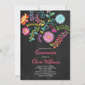 Floral Quinceanera Birthday Fiesta Mexikanisch Einladung (Vorderseite)