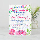 Floral Quinceanera Celebration Feiertagskarte (Stehend Vorderseite)