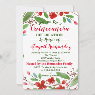 Floral Quinceanera Feier Feiertagskarte