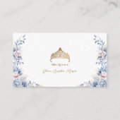 Floral Quinceañera gold Tiara Begleitkarte (Rückseite)