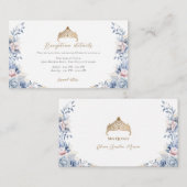 Floral Quinceañera gold Tiara Begleitkarte (Vorne/Hinten)