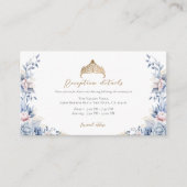 Floral Quinceañera gold Tiara Begleitkarte (Vorderseite)