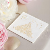 Floral Quinceañera Gown Glam Celestial Moon Stars Servietten Mit Folie