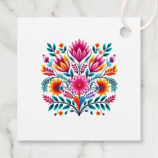 Floral Quinceanera Mexican Fiesta Geschenkanhänger (Rückseite)