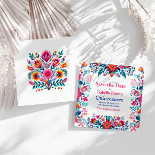 Floral Quinceanera Mexican Fiesta Save the Date Einladung