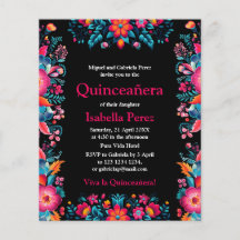 Floral Quinceanera Schwarz Mexican Fiesta Geburtst
