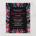 Floral Quinceanera Schwarz Mexican Fiesta Geburtst Flyer<br><div class="desc">Befördern Sie Ihre Quinceañera Feier im Stil mit unserem Floral Quinceañera Schwarz Mexikanischen Fiesta Geburtstag Flyer. Dieser auffällige und individuell gestaltbare Flyer mit einem schwarzen Hintergrund, der mit einem lebendigen türkisfarbenen, orangefarbenen und rosa Blumenmuster geschmückt ist, verbindet das moderne Design nahtlos mit den traditionellen mexikanischen Elementen. Der Name und die...</div>