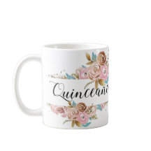 Floral Quinceañera Tasse elegant anpassen 
