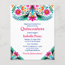 Floral Quinceanera Weiße mexikanische Fiesta Gebur