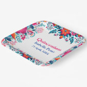 Floral Quinceanera Weiße mexikanische Fiesta Gebur Pappteller (Gewinkelt)