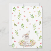 Floral Rabbit Baby Dusche Einladung (Rückseite)