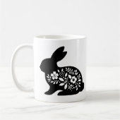 Floral Rabbit Stencil Mug – Cute Bunny Coffee Kaffeetasse (Links)