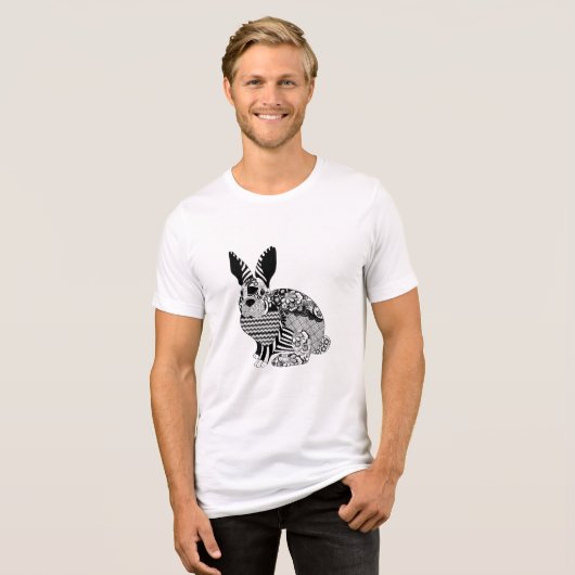 Floral Rabbit Tri-Blend Shirt (Vorderseite voll)