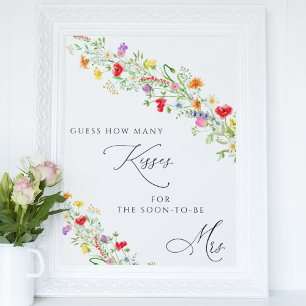 Floral rächen wie viele Küsse Brautparty Poster