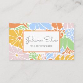 Floral Rahmen Retro farbig Visitenkarte
