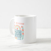 Floral Rainbow Crayon Weltbest Teacher Kaffeetasse (Vorderseite Links)